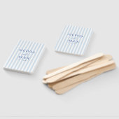 Éventail Minimaliste et Chic Mariage Personnalisé Bleu Fran (Non-assemblé)