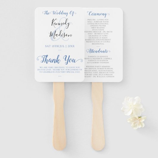 Éventail ✨ minimaliste moderne 💍 Mariage simple élégant (Devant et derrière)