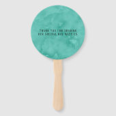 Éventail Mint Green Florals Gold Foliing Mariage Merci (Dos)