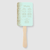 Éventail Mint Green Gold Glitter Wedding Program (Dos)