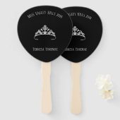 Éventail Miss America Rodeo Argent Crown Tiara Paddle Fan (Devant et derrière)