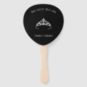 Éventail Miss America Rodeo Argent Crown Tiara Paddle Fan (Dos)