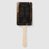 Éventail Mocha Brown Gold Agate Black Wedding Programme (Dos)