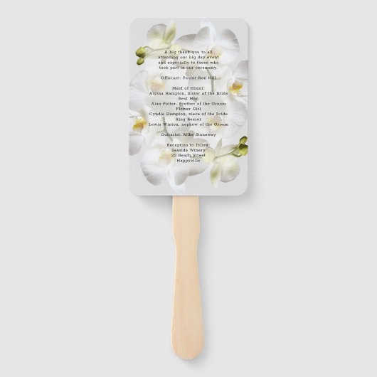 Éventail Modèle du programme de ventilateur Mariage pour le (Dos)