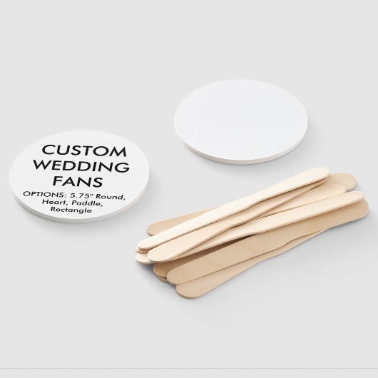 Éventail Modèle FANS MARIAGE ROND Personnalisé (Non-assemblé)