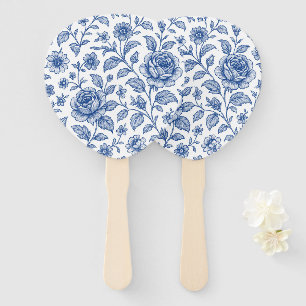 Éventail Modèle Floral Royal Bleu Rose