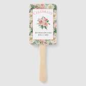 Éventail Modèle floral traditionnel en Mariage rose et bron (Dos)