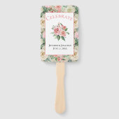 Éventail Modèle floral traditionnel en Mariage rose et bron (Devant)