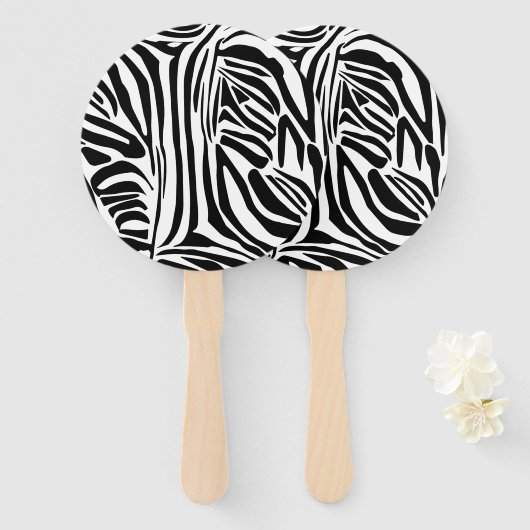 Éventail Modèle Zèbre (Devant et derrière)