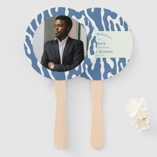 Éventail Modern abstract Pattern Photo Graduation  (Devant et derrière)