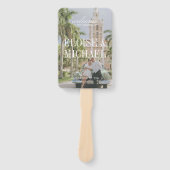 Éventail Modern Blue Citrus Script Wedding Ceremony Program (Devant)