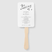 Éventail Modern Handwriting Black & White Wedding Programs (Devant)