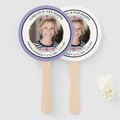 Éventail Modern Lavender Floral Memorial Photo (Devant et derrière)