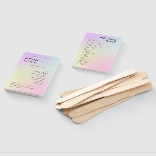 Éventail Modern Minimal Wedding Program Order Of Events (Non-assemblé)