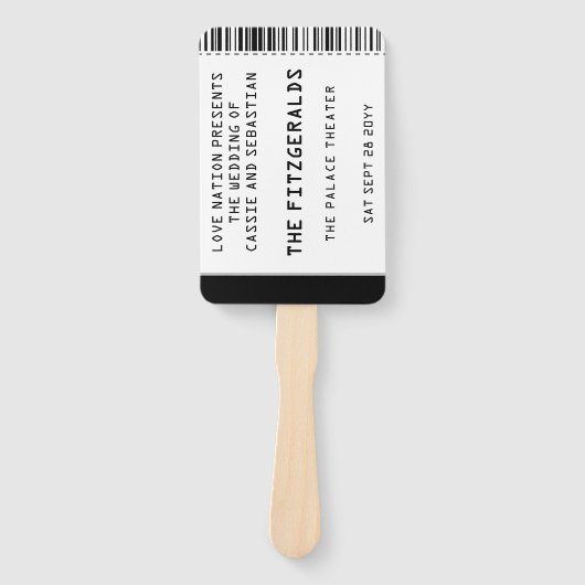 Éventail Modern Rock Concert Ticket Wedding Program (Devant)