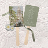 Éventail Modern Sage Green Script Wedding Ceremony Program
