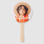 Éventail Modern Simple Script Ajouter votre nom et photo (Dos)