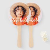 Éventail Modern Simple Script Ajouter votre nom et photo (Devant et derrière)