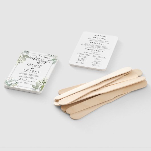 Éventail Modern Wedding Program  (Non-assemblé)