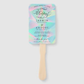 Éventail Modern Wedding Program Fans with (Devant)