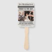 Éventail Modern Wedding Program Fans with Photo (Devant)