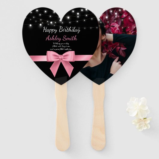 Éventail Moderne chic chic rose doux 16 (Devant et derrière)