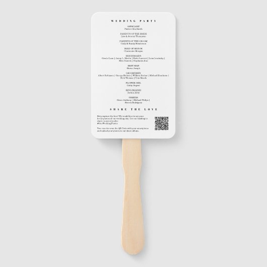 Éventail Moderne Chic Dusty Pink Programme de mariage minim (Dos)