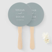 Éventail Moderne Dusty Blue Formal Minimal Mariage (Devant et derrière)