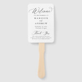 Éventail Moderne Elegant Black Calligraphy Programme de Mar (Devant)