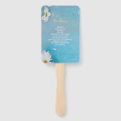 Éventail Moderne élégant chic blanc floral avec bleu (Dos)