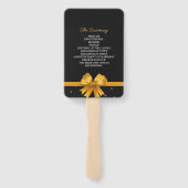 Éventail Moderne élégant chic noir et or programme de maria (Dos)