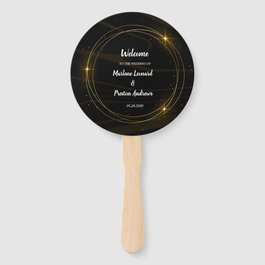 Éventail Moderne Elegant Chic or Light Wedding Programme (Devant)