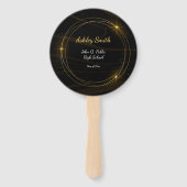 Éventail Moderne Elegant Chic or Lumière Graduation (Devant)