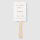 Éventail Moderne Elegant Gold Calligraphy Programme de Mari (Devant)