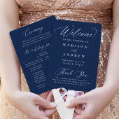 Éventail Moderne Élégante Calligraphie Programme de mariage