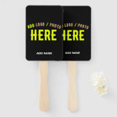 ÉVENTAIL MODERNE ET MODERNE PERSONNALISABLE NOIR VÉRIFIÉ (Devant et derrière)