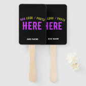 ÉVENTAIL MODERNE ET MODERNE PERSONNALISABLE NOIR VÉRIFIÉ (Devant et derrière)