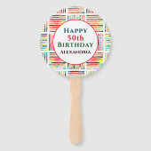 Éventail Moderne Fabuleux 50e Anniversaire Géométrique Pers (Dos)