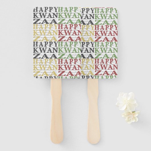 Éventail Moderne Happy Kwanzaa (Devant et derrière)
