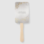 Éventail Moderne Luxe Gold Flecks Gris Mist Mariage (Dos)