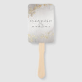 Éventail Moderne Luxe Gold Flecks Gris Mist Mariage (Devant)