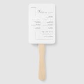 Éventail Moderne minimal Élégant Script Programme de Mariag (Dos)