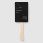 Éventail Moderne minimal Élégant Script Programme de Mariag (Devant)