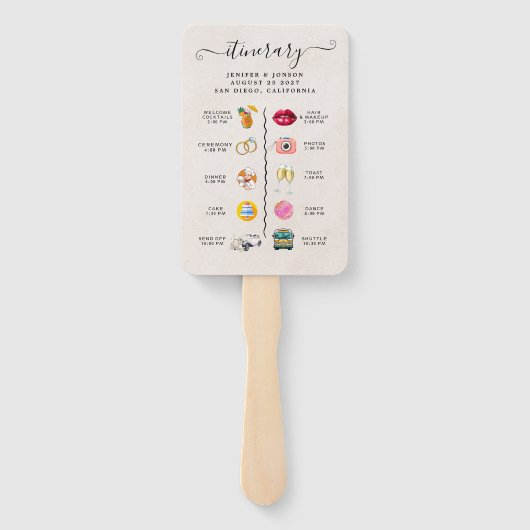 Éventail Moderne Nautique | Programme de mariage floral éve (Dos)