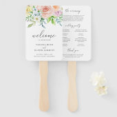 Éventail Moderne Pêche Florale Élégant programme de mariage (Devant et derrière)