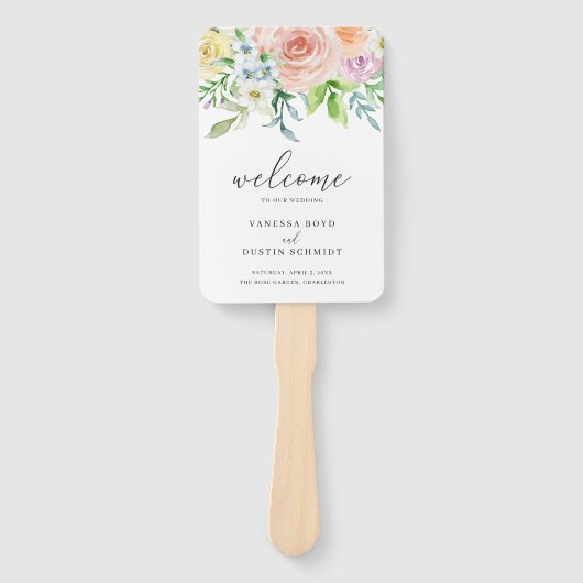 Éventail Moderne Pêche Florale Élégant programme de mariage (Devant)