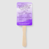 Éventail Moderne Purple Aquarelle photo mariage Programme H (Dos)