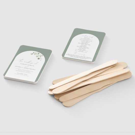 Éventail Moderne Sage Green Arch Programme de mariage botan (Non-assemblé)