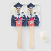 Éventail Moderne Script Graduate Classic Photo Preppy (Devant et derrière)