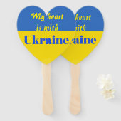 Éventail Mon coeur est avec l'Ukraine (Devant et derrière)